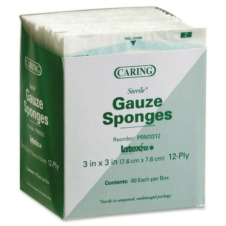 Medline GAUZE, WOVEN, COTTON, 3inX3in, 80PK MIIPRM3312